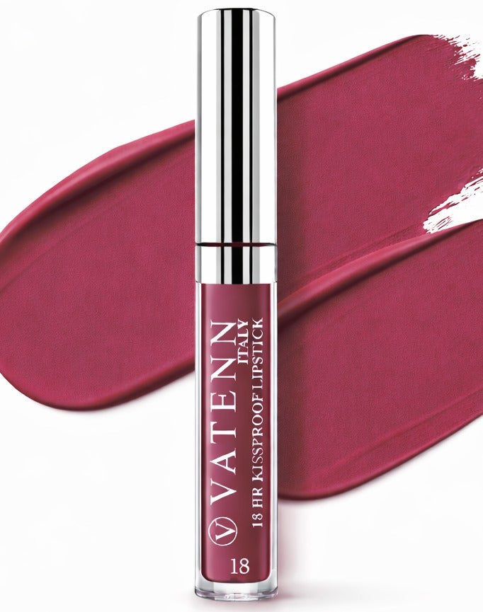 VATENN ITALY 18 Hr Kissproof Lipstick 18 Matte liquid lipstick, Lead-Free ,No Dry Feel, Weightless Feel, Vinyl Ink Kissproof /Lip Lingerie Transfer-Proof, All Day Wear. - Image 1